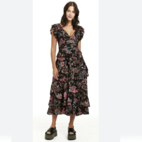 NWT Love the Label Salome Lurex Maxi Dress - Picture 1 of 17